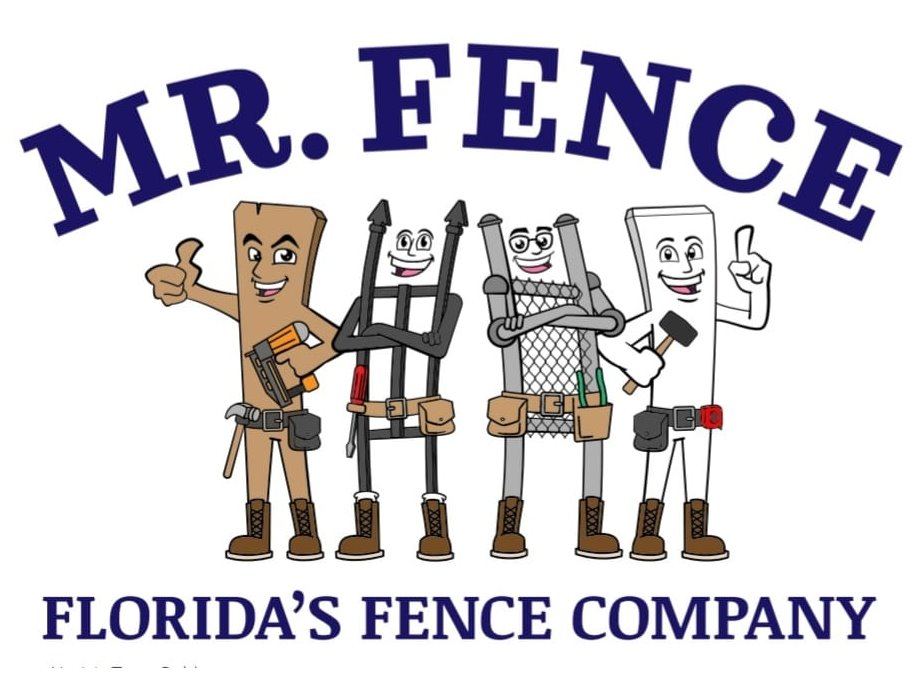 Mr Fence of Florida character logo
